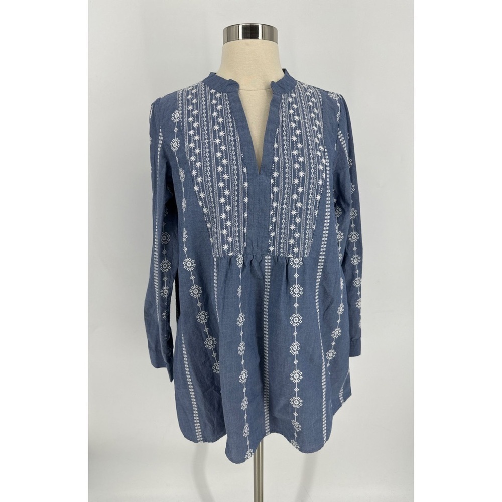 DG2 by Diane Gilman Embroidered Long Sleeve Tunic Top